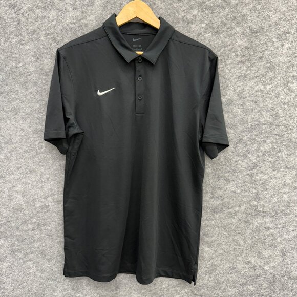 NIKE Dri-Fit Polo Men's Golf Polo Shirt, Performance Activewear, Black, L, NEW - Picture 1 of 10